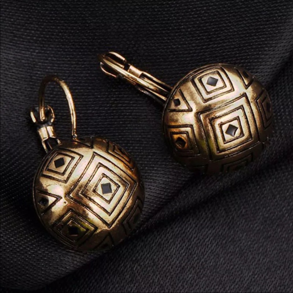 BUNDLE and SAVE!! Aztec black and gold earrings